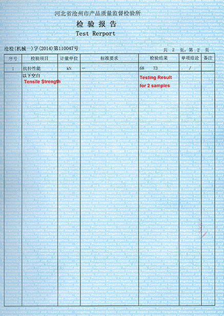 China Cangzhou Weisitai Scaffolding Co.,Ltd. certification